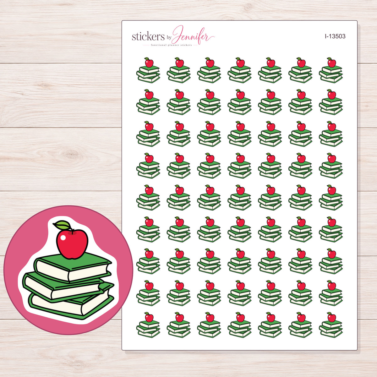 I-13503 planner sticker sheet with enlarged sticker detail