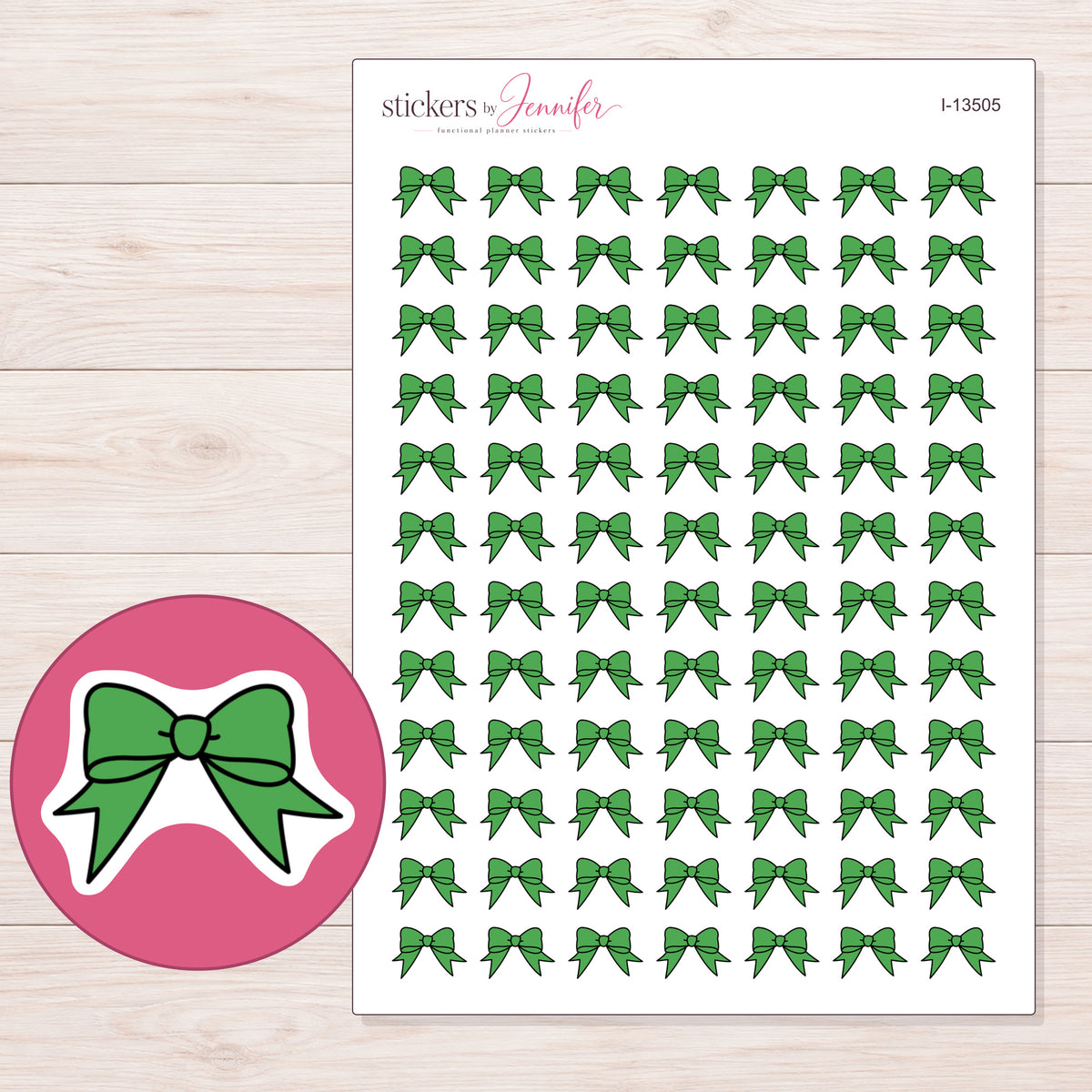 I-13505 planner sticker sheet with enlarged sticker detail