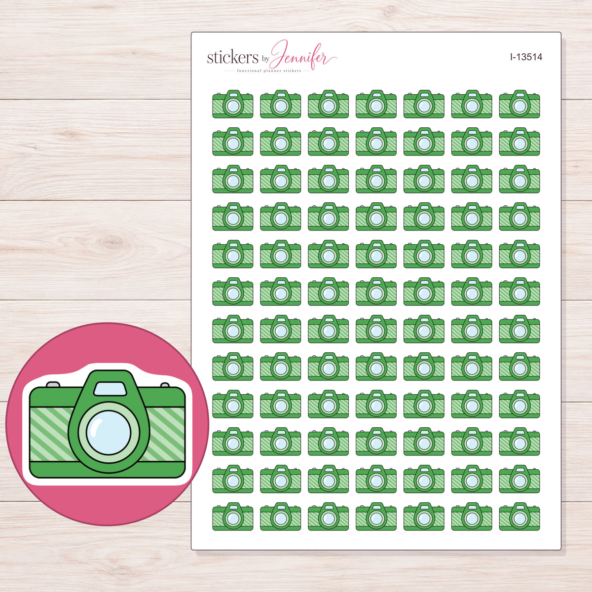 I-13514 planner sticker sheet with enlarged sticker detail