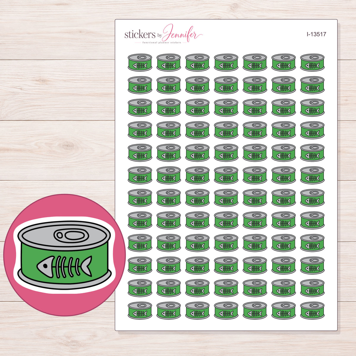 I-13517 planner sticker sheet with enlarged sticker detail