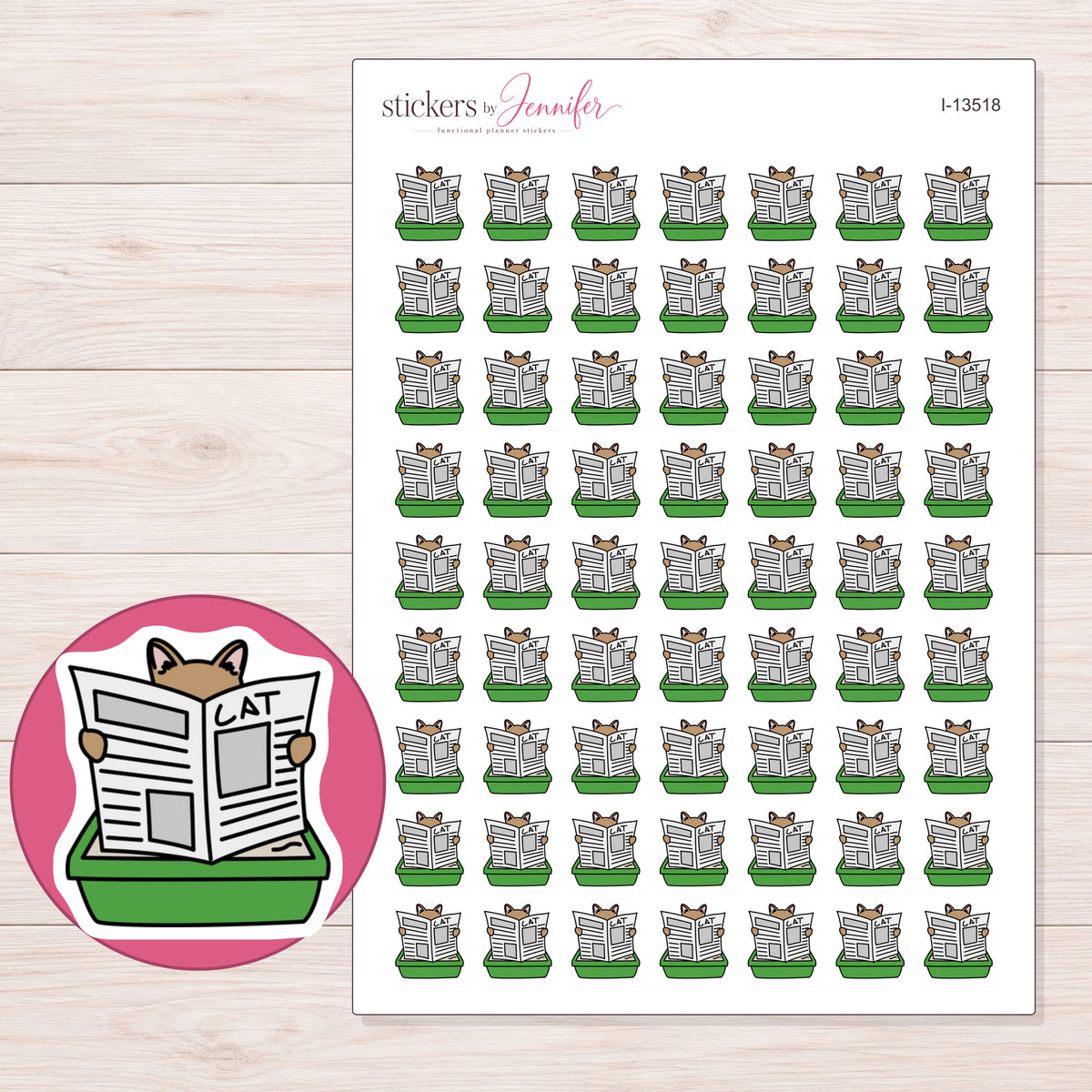 I-13518 planner sticker sheet with enlarged sticker detail