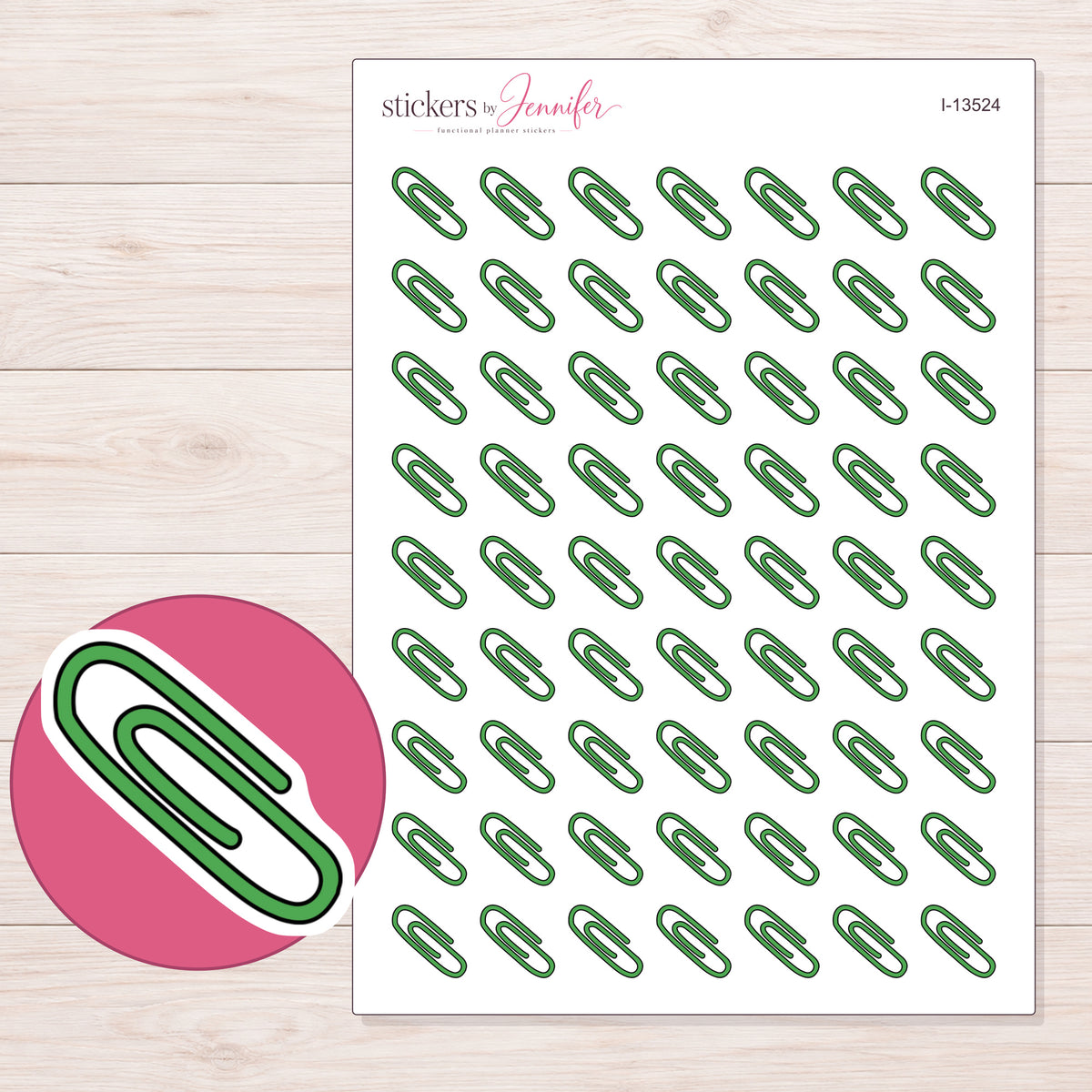 I-13524 planner sticker sheet with enlarged sticker detail