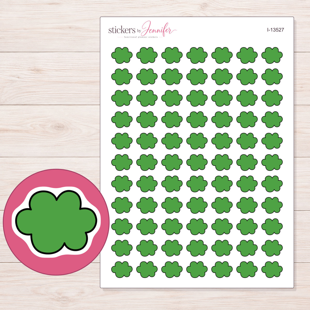 I-13527 planner sticker sheet with enlarged sticker detail