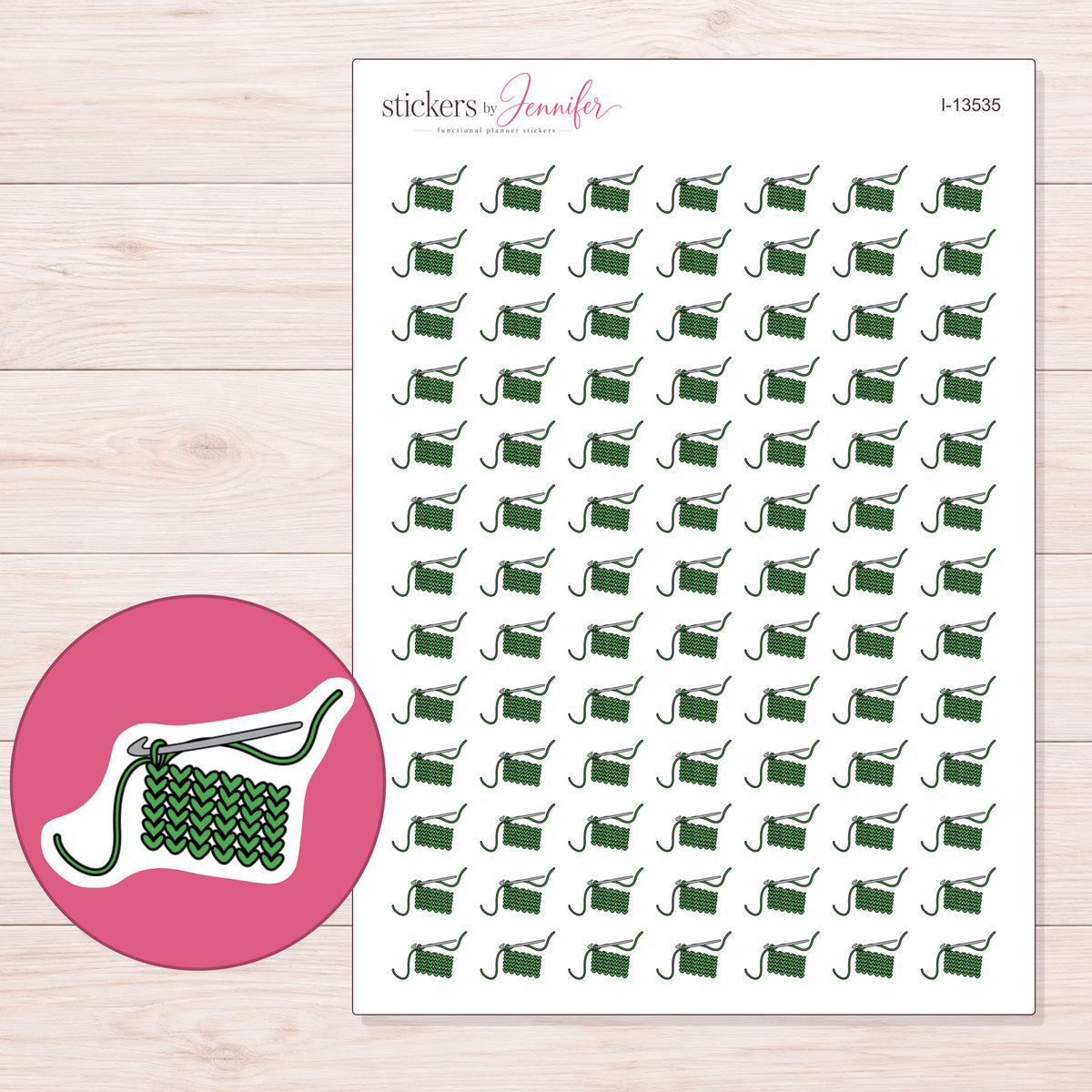I-13535 planner sticker sheet with enlarged sticker detail
