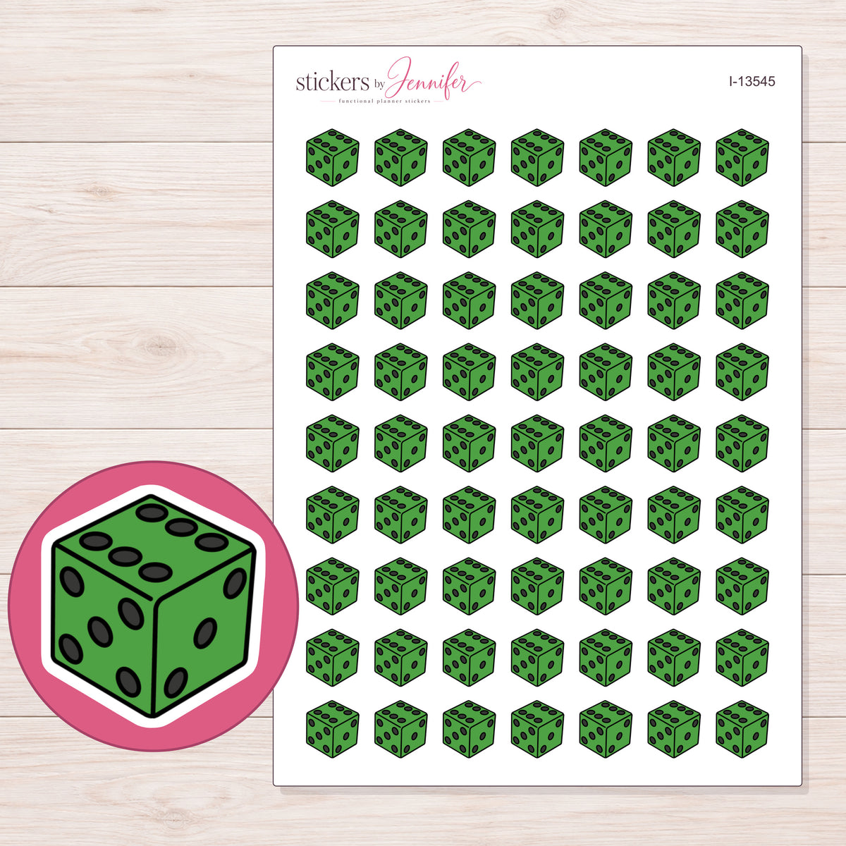 I-13545 planner sticker sheet with enlarged sticker detail