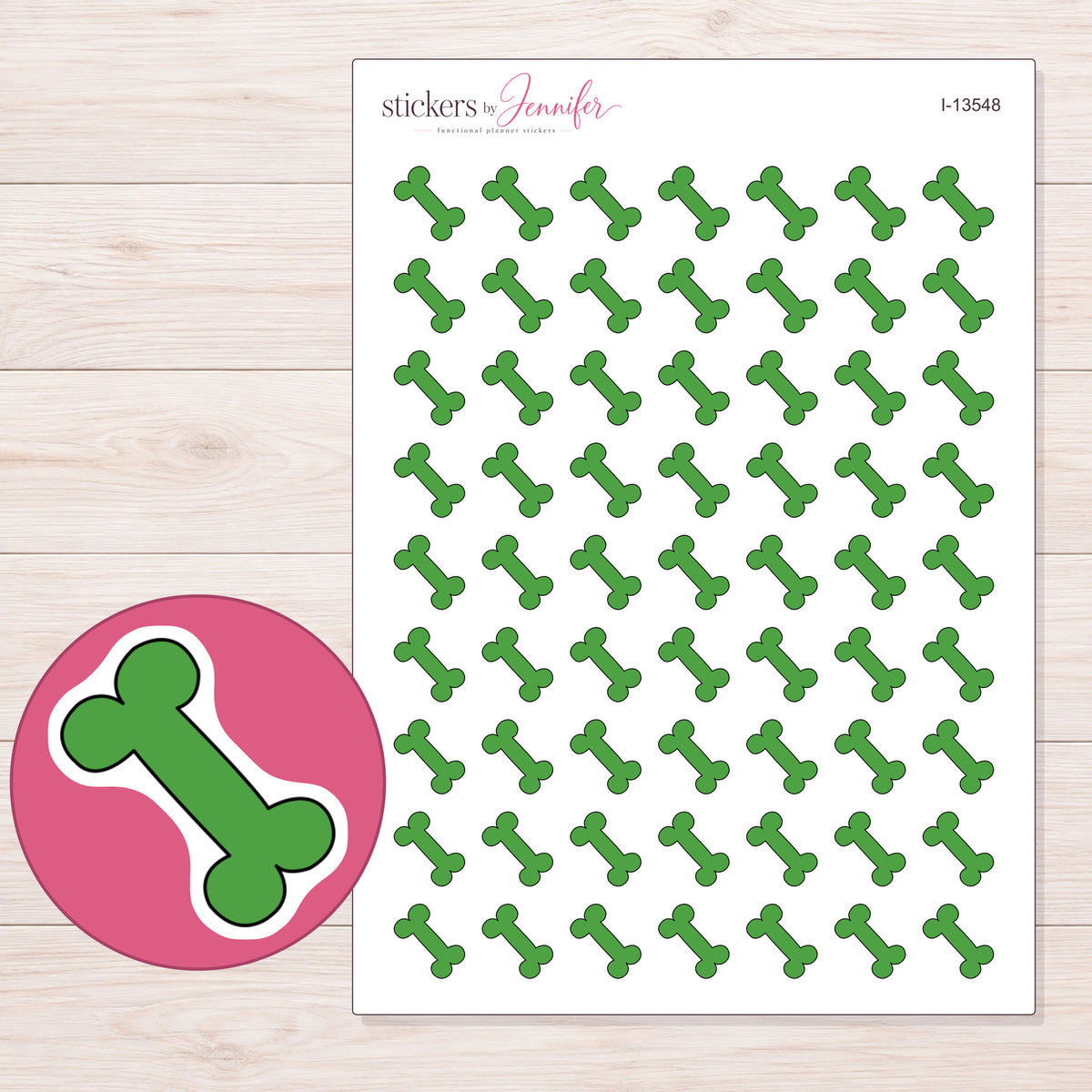 I-13548 planner sticker sheet with enlarged sticker detail
