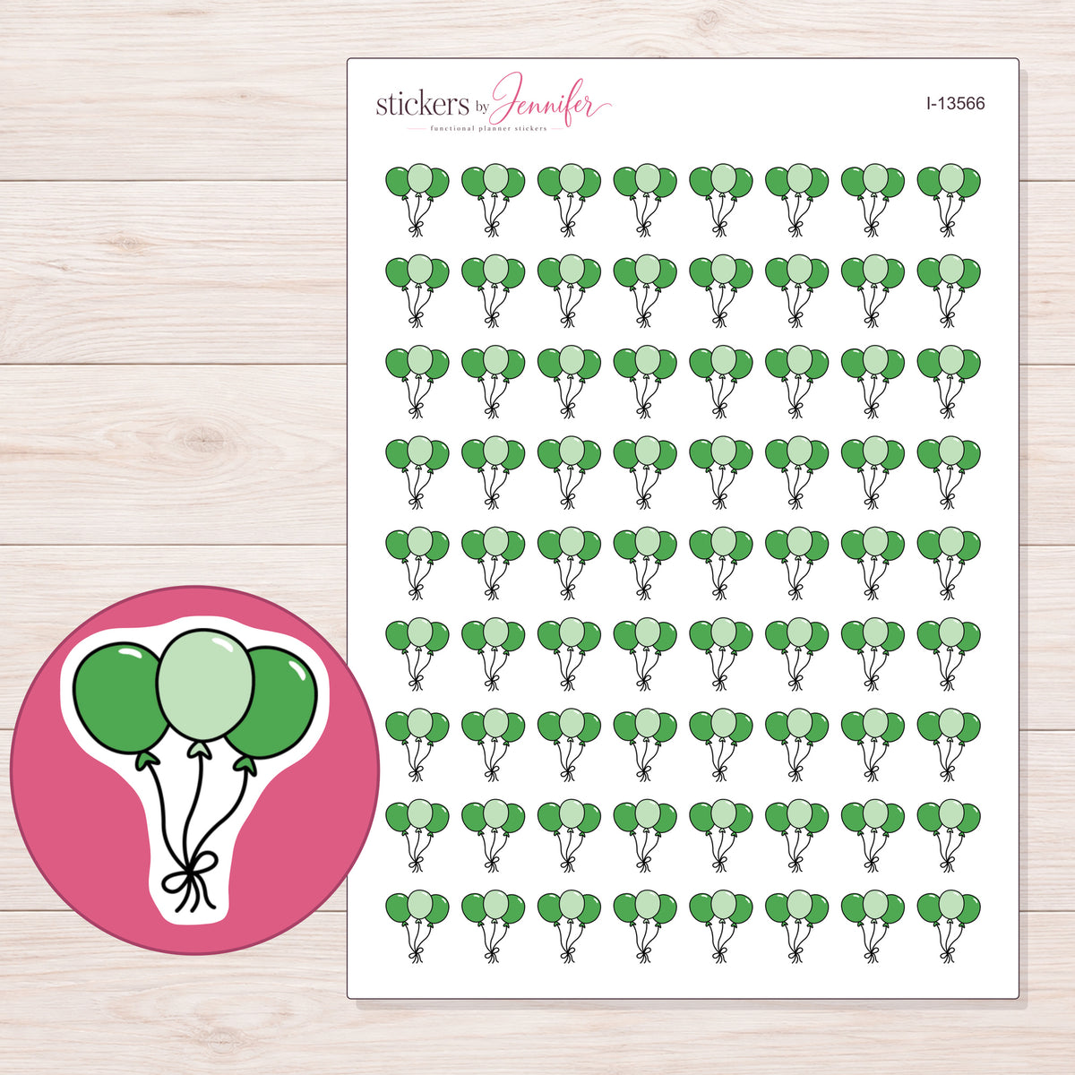 I-13566 planner sticker sheet with enlarged sticker detail