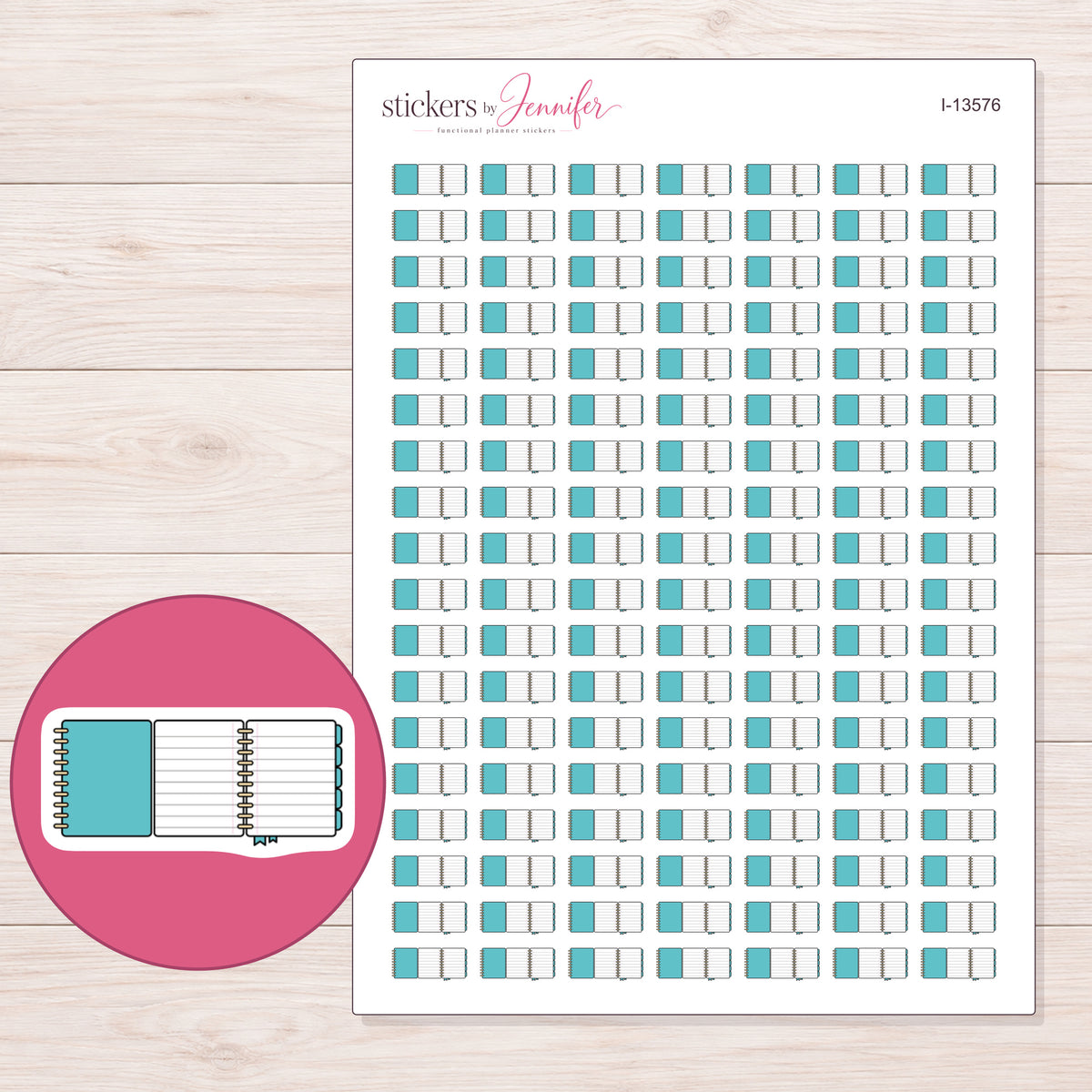 I-13576 planner sticker sheet with enlarged sticker detail