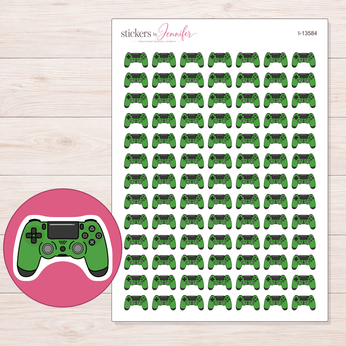 I-13584 planner sticker sheet with enlarged sticker detail