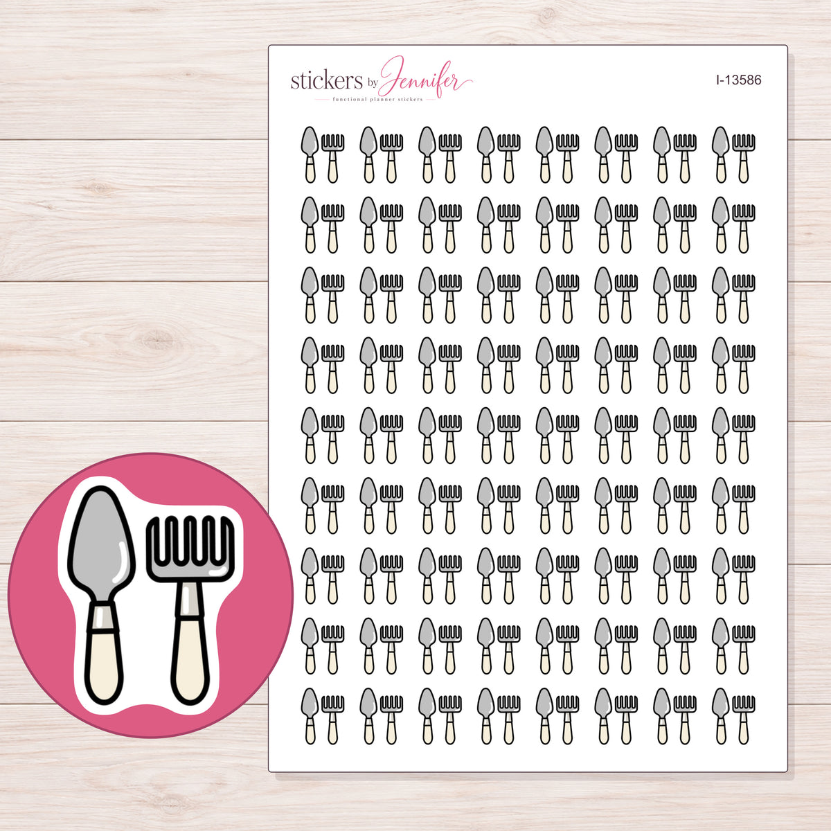 I-13586 planner sticker sheet with enlarged sticker detail