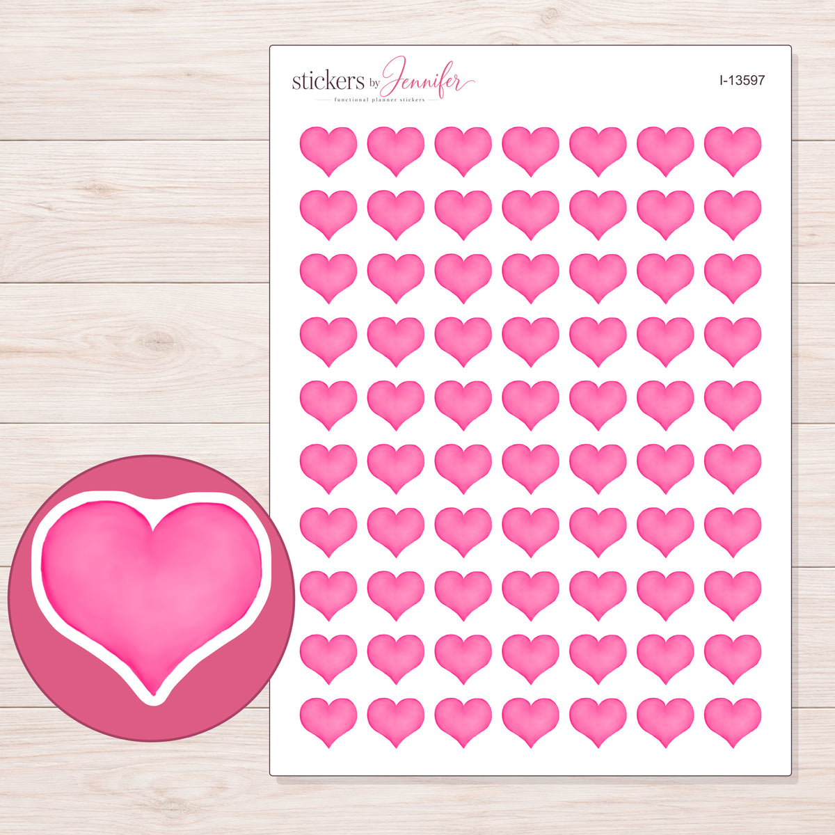 I-13597 planner sticker sheet with enlarged sticker detail