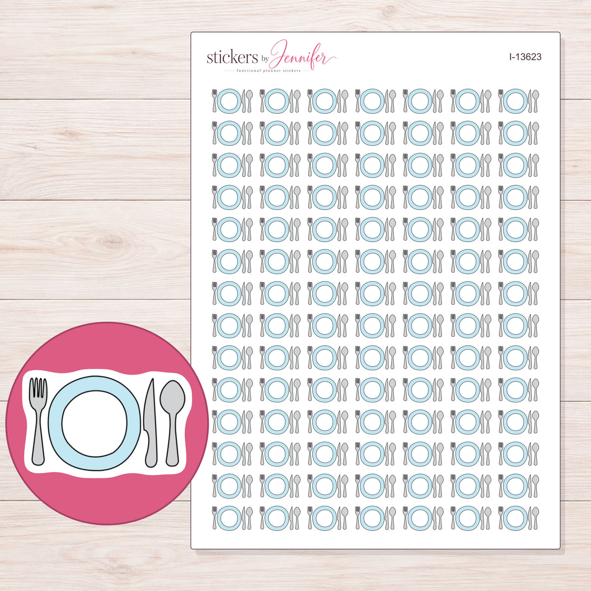 I-13623 planner sticker sheet with enlarged sticker detail
