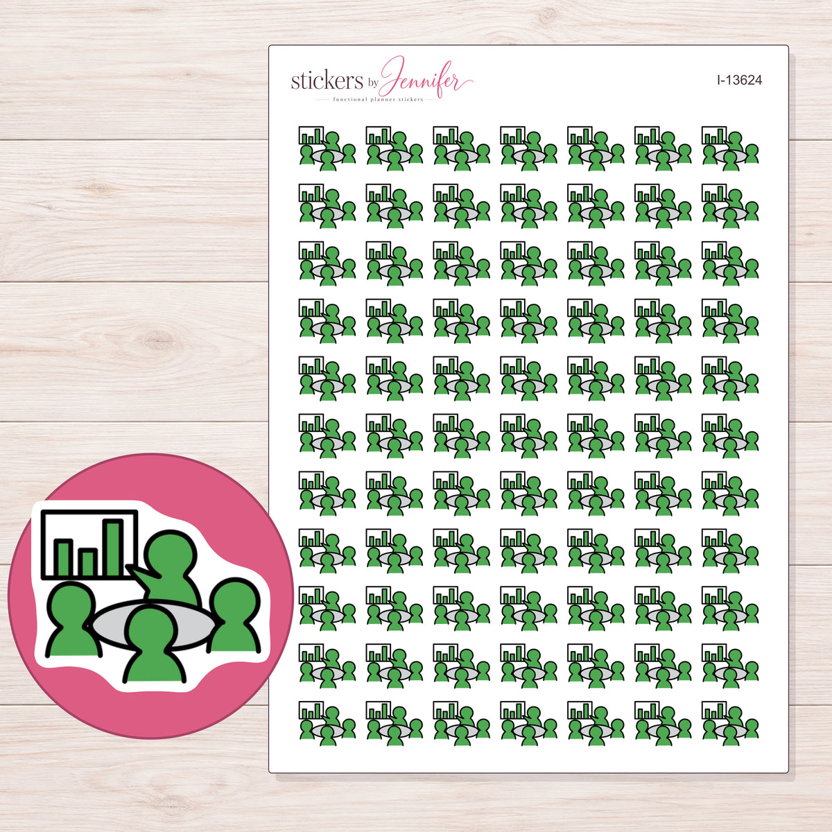 I-13624 planner sticker sheet with enlarged sticker detail