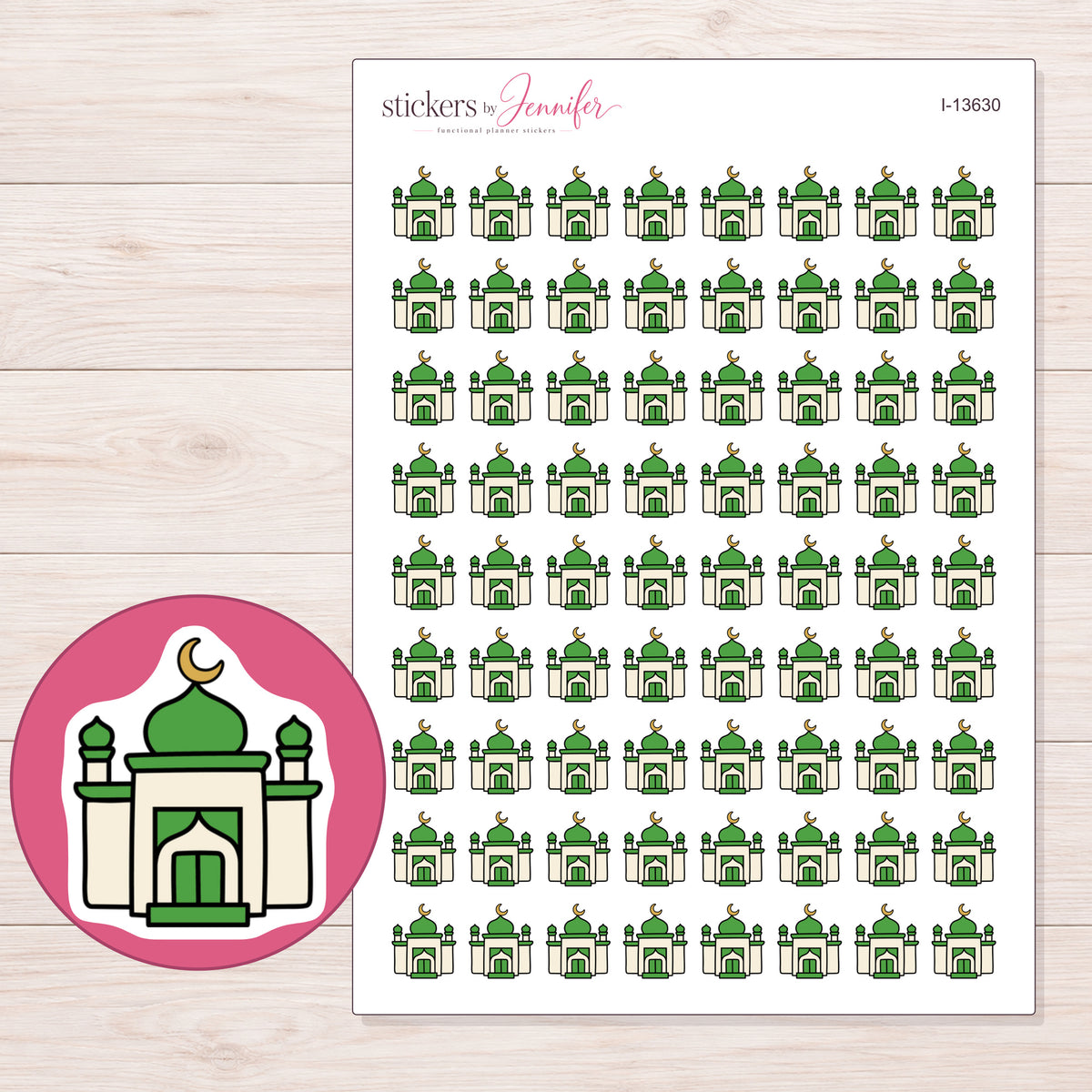 I-13630 planner sticker sheet with enlarged sticker detail