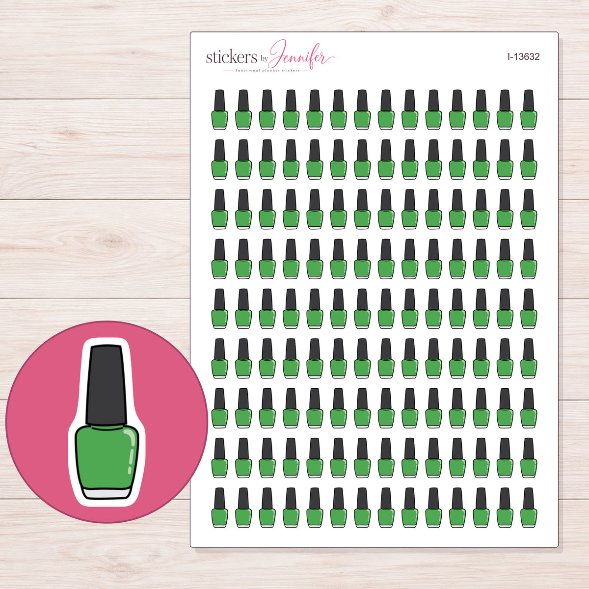I-13632 planner sticker sheet with enlarged sticker detail
