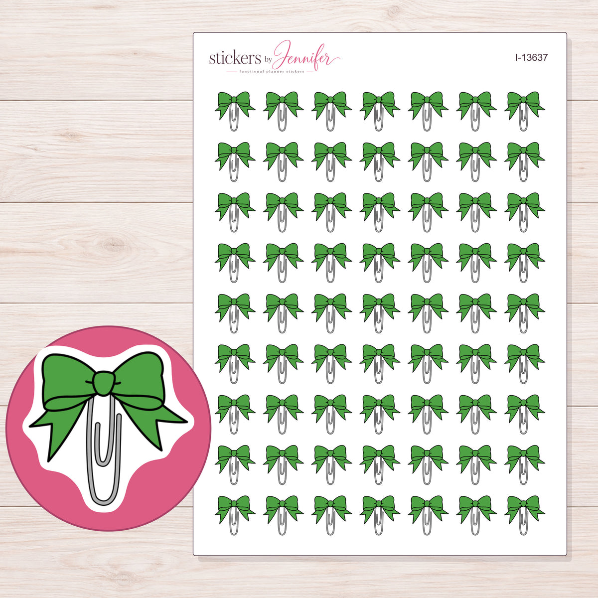 I-13637 planner sticker sheet with enlarged sticker detail