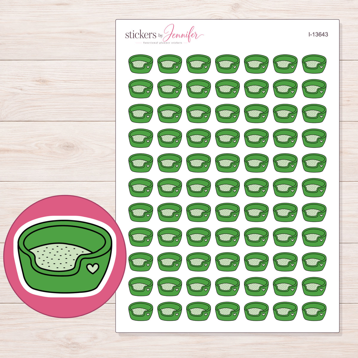 I-13643 planner sticker sheet with enlarged sticker detail
