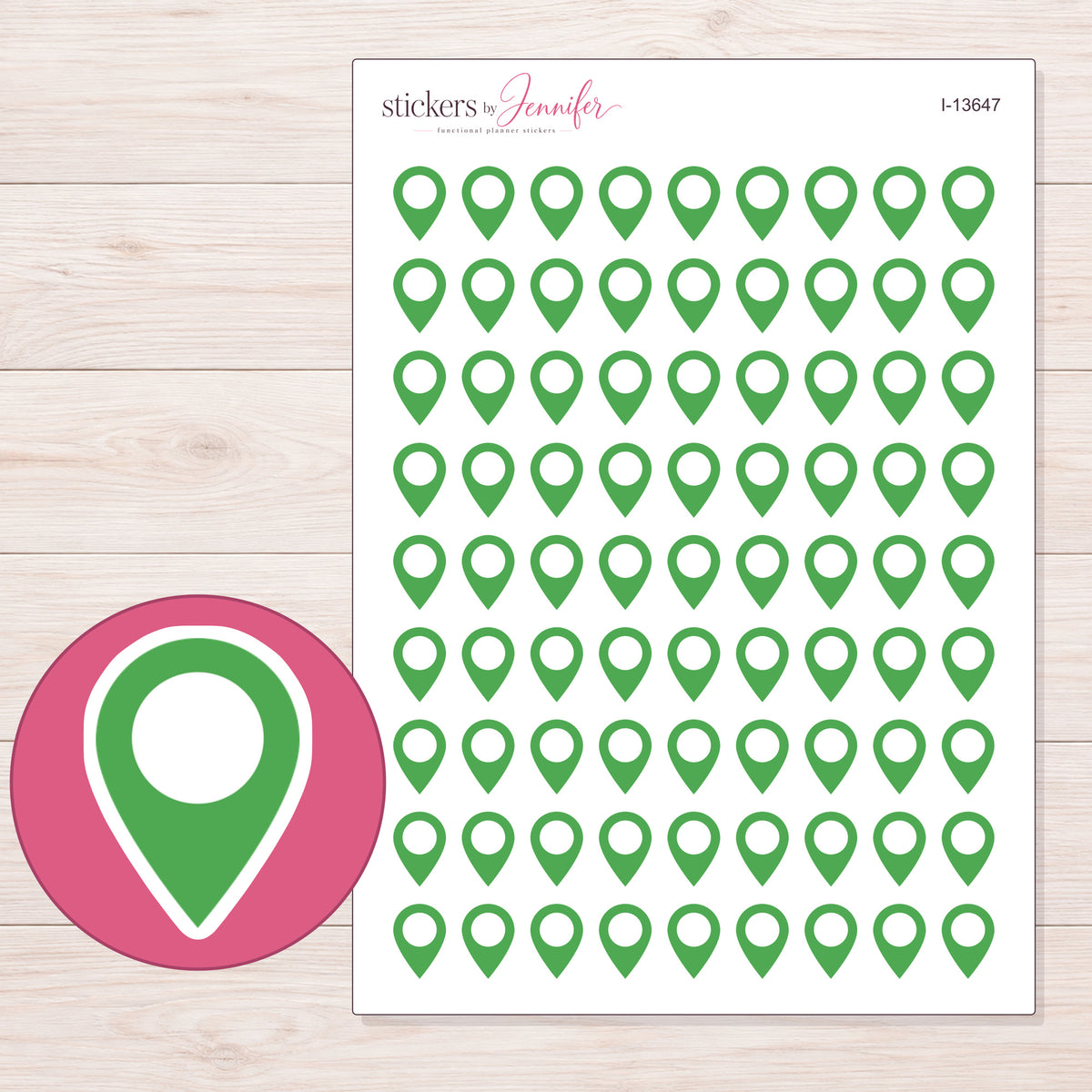 I-13647 planner sticker sheet with enlarged sticker detail