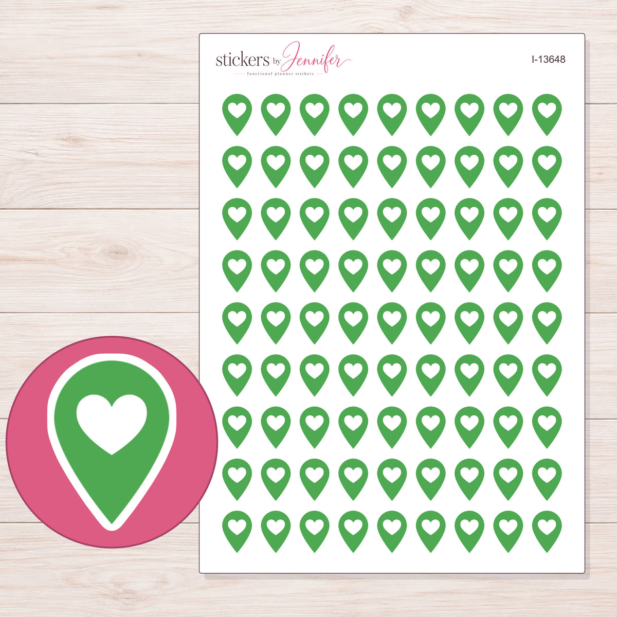 I-13648 planner sticker sheet with enlarged sticker detail