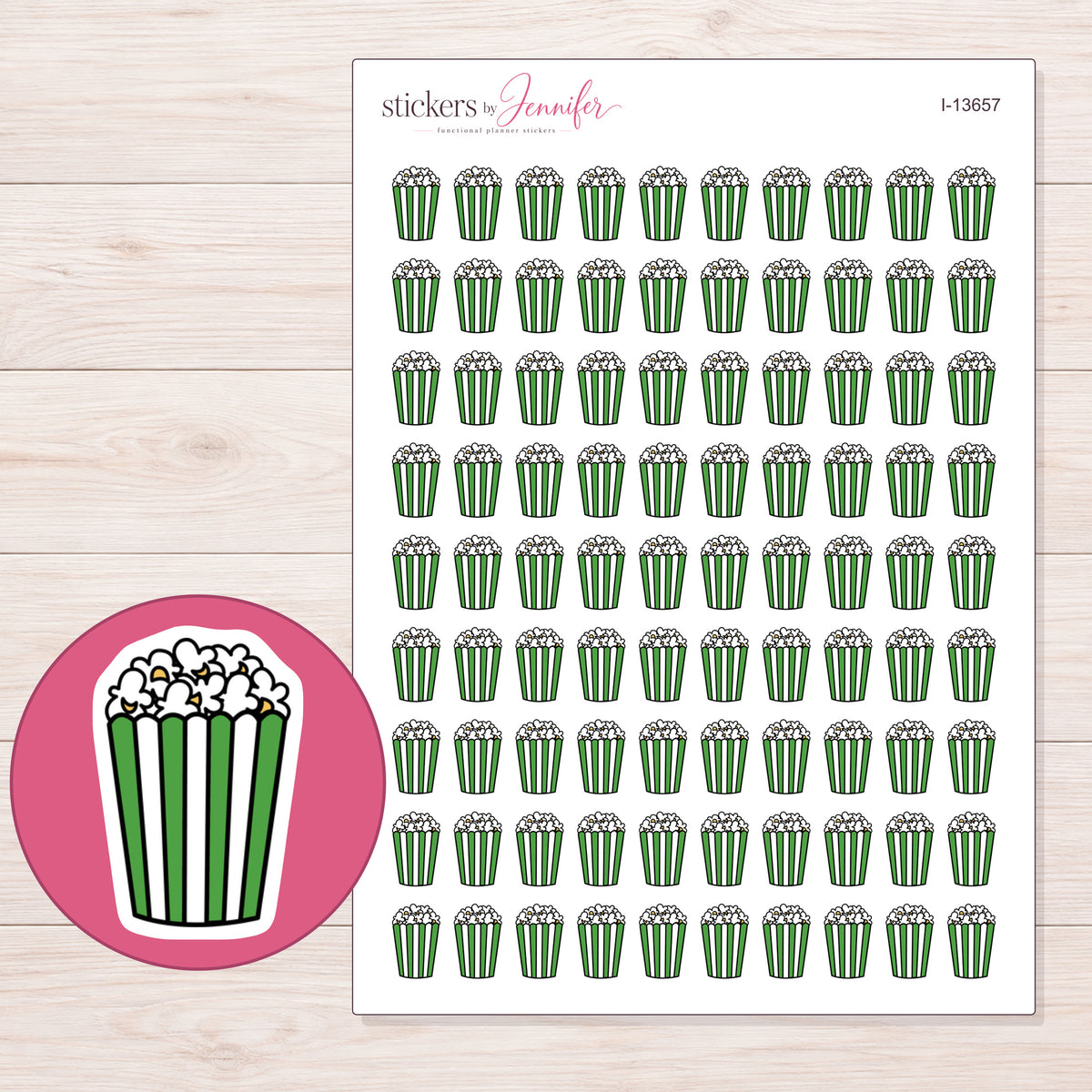 I-13657 planner sticker sheet with enlarged sticker detail