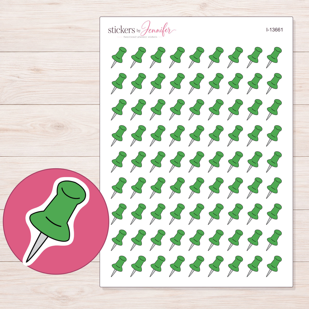 I-13661 planner sticker sheet with enlarged sticker detail