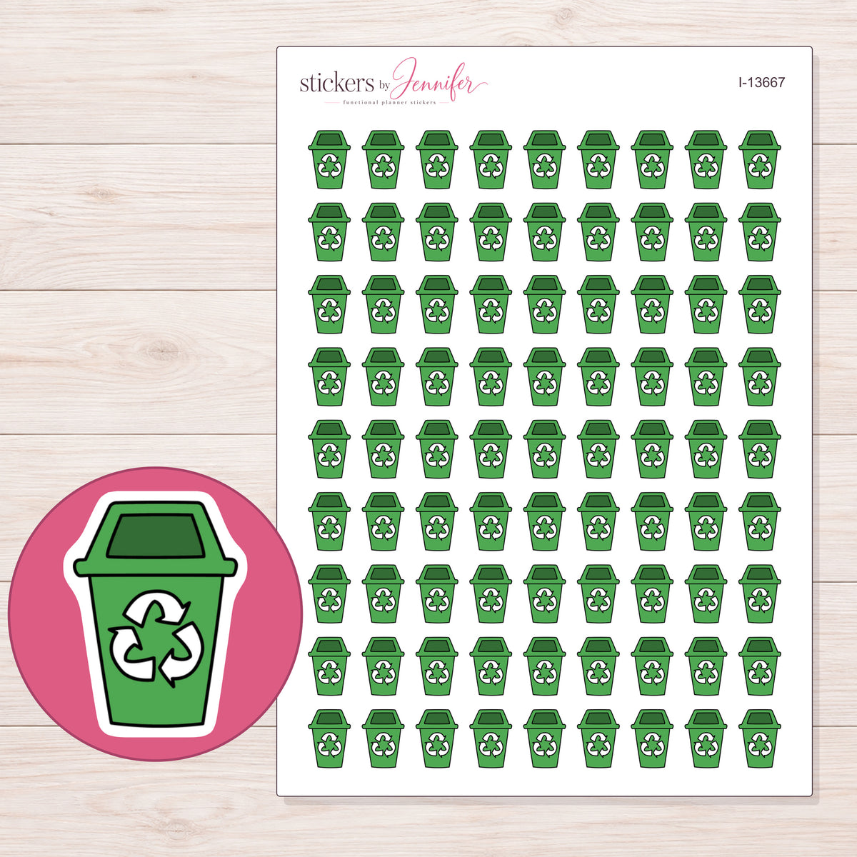I-13667 planner sticker sheet with enlarged sticker detail