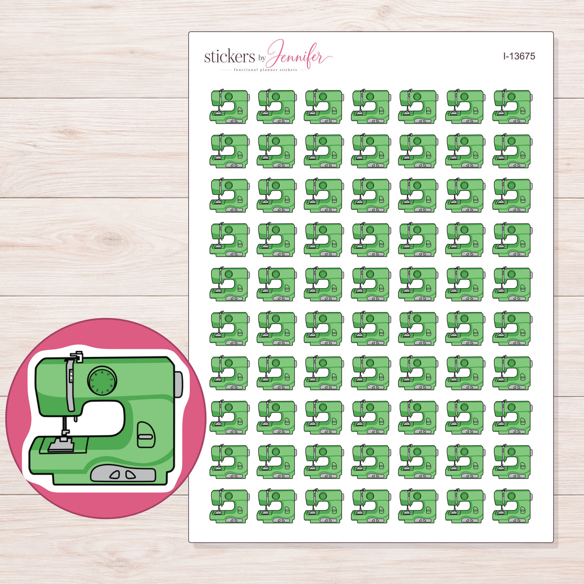 I-13675 planner sticker sheet with enlarged sticker detail
