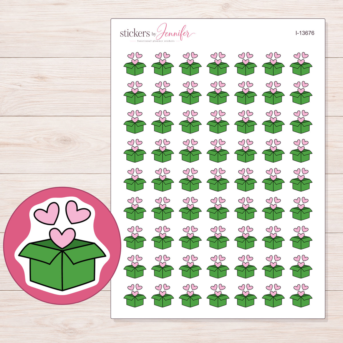 I-13676 planner sticker sheet with enlarged sticker detail