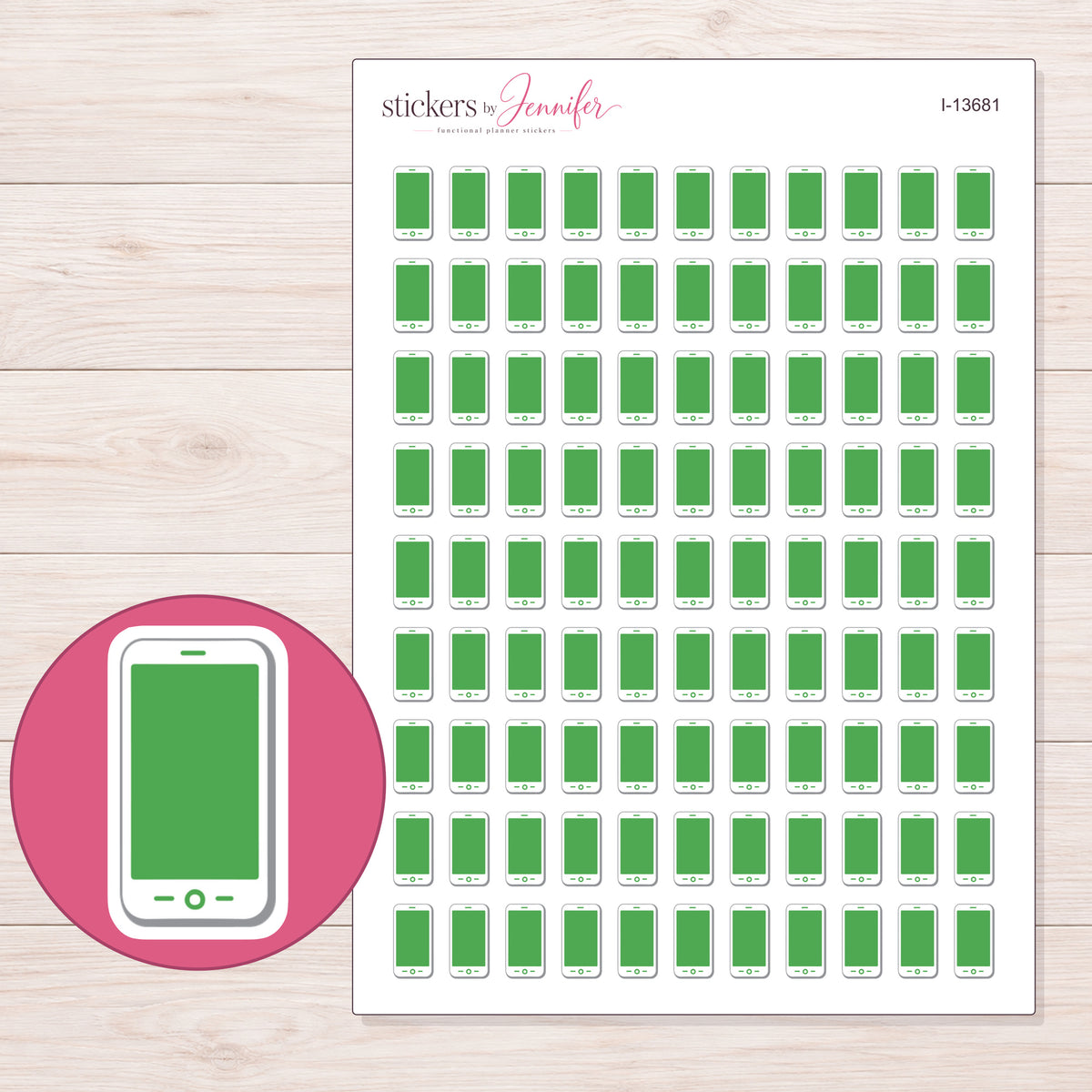 I-13681 planner sticker sheet with enlarged sticker detail