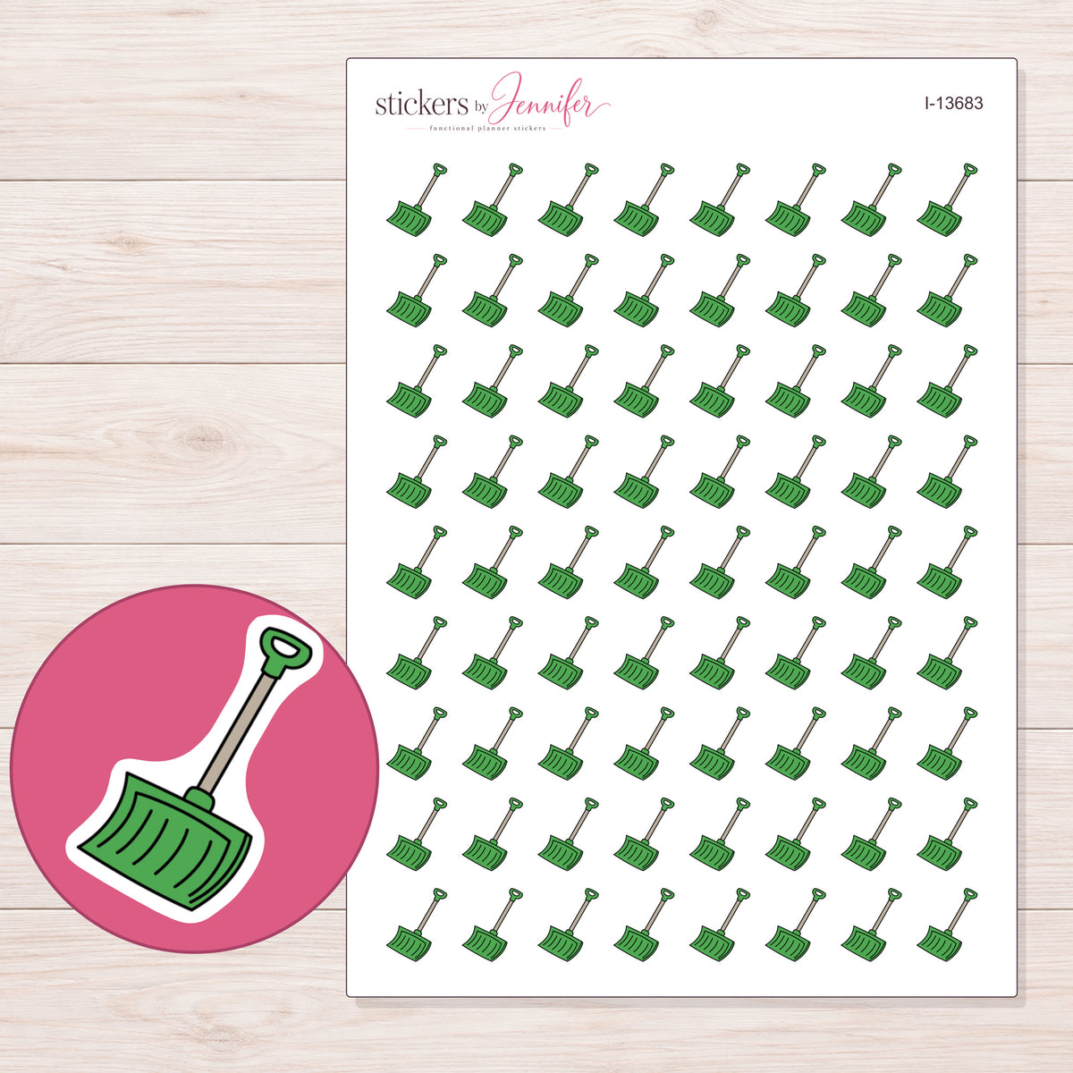 I-13683 planner sticker sheet with enlarged sticker detail