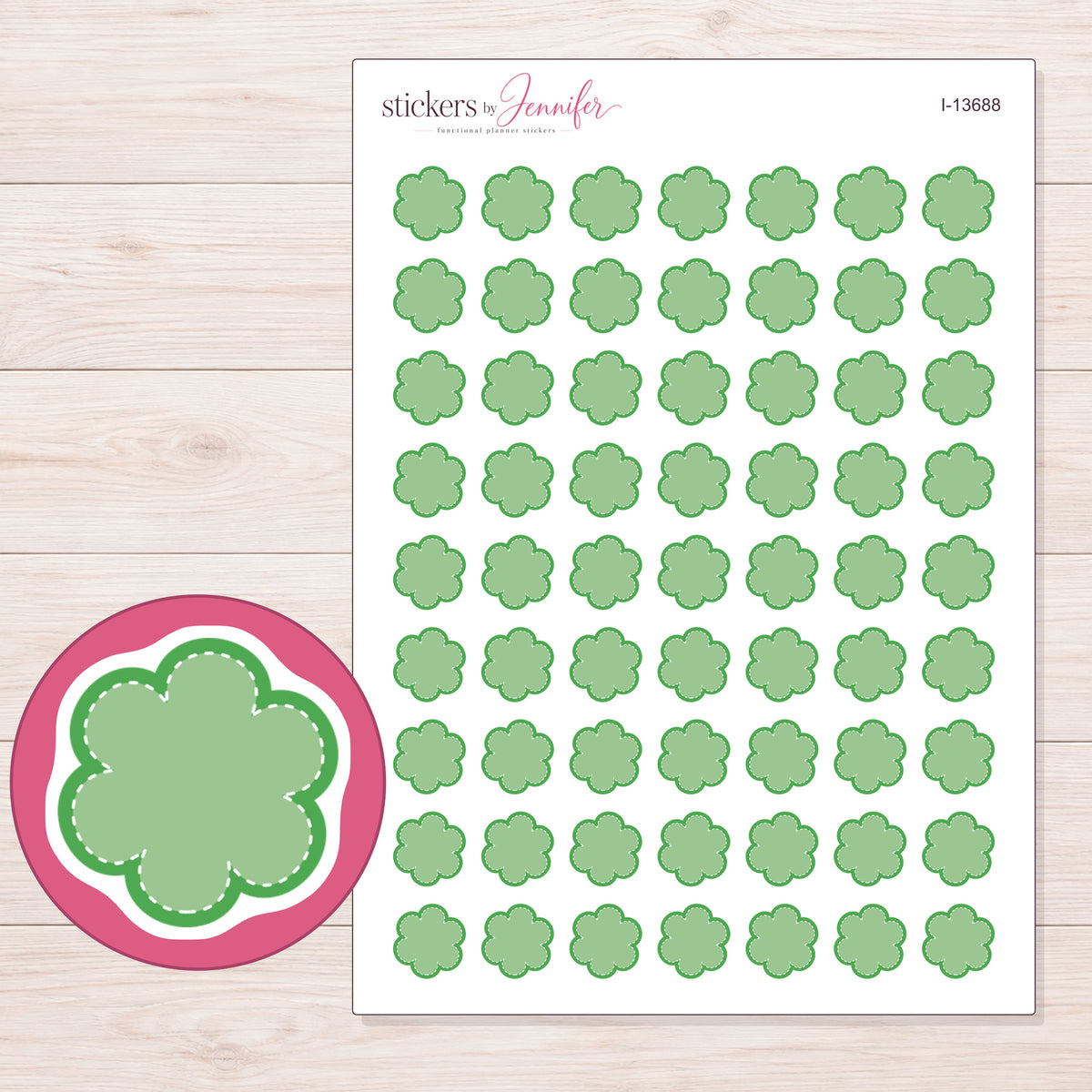 I-13688 planner sticker sheet with enlarged sticker detail