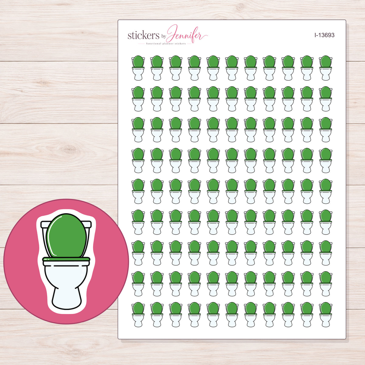 I-13693 planner sticker sheet with enlarged sticker detail