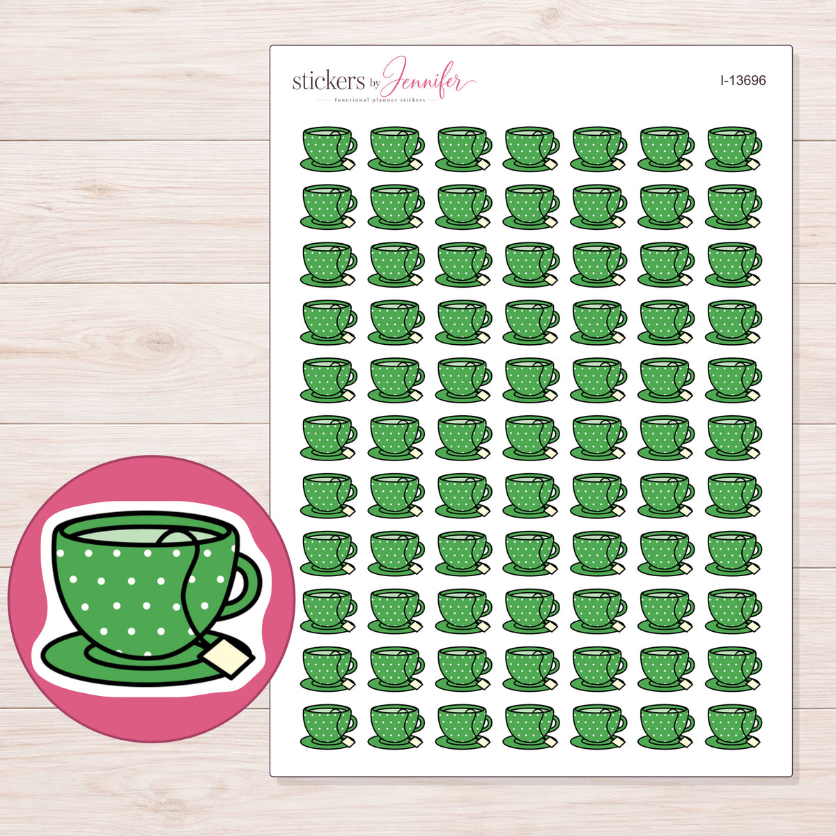 I-13696 planner sticker sheet with enlarged sticker detail