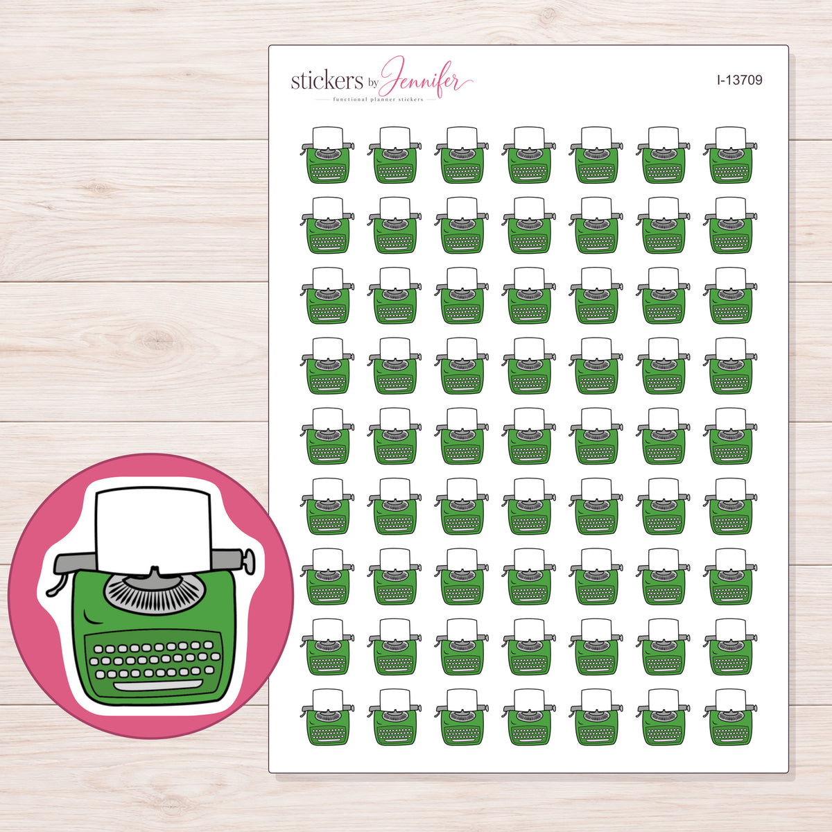 I-13709 planner sticker sheet with enlarged sticker detail
