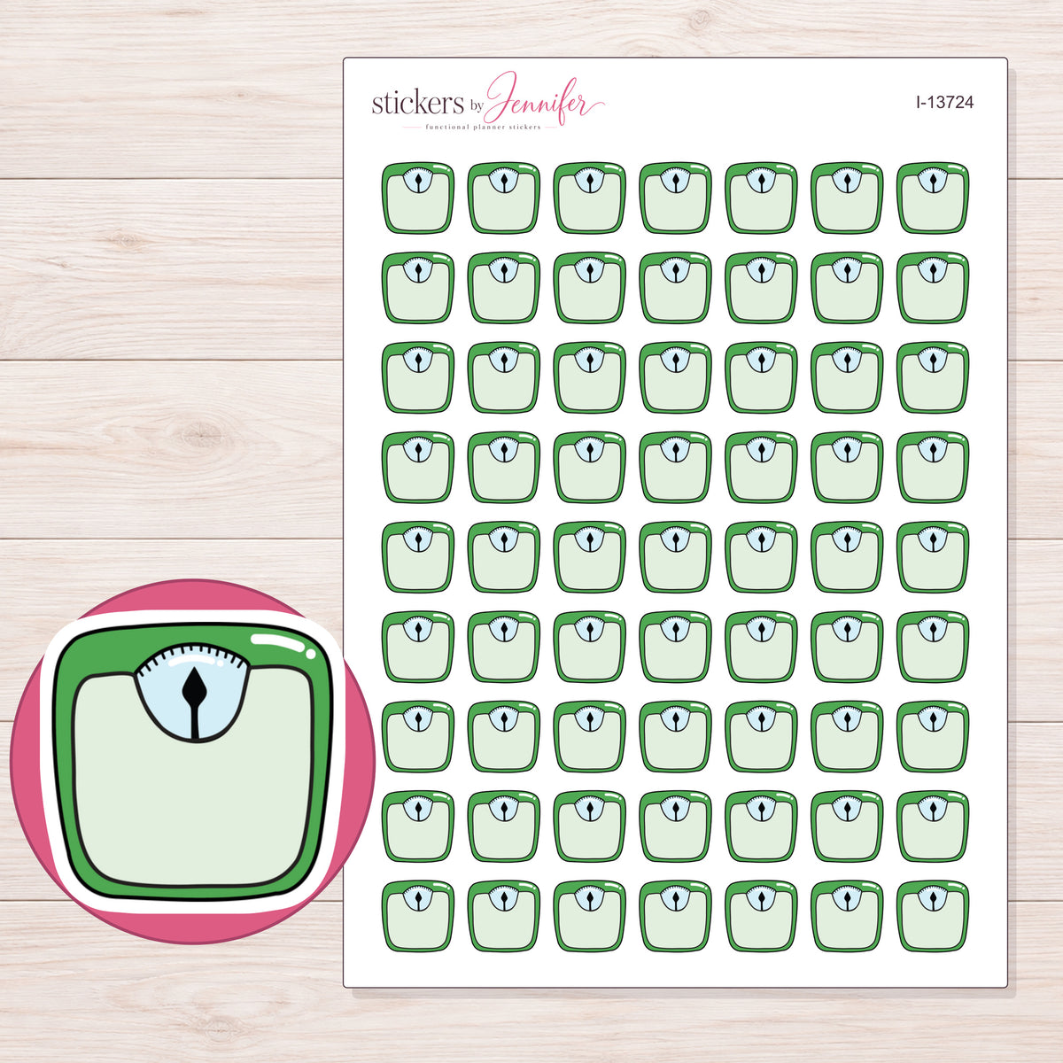 I-13724 planner sticker sheet with enlarged sticker detail