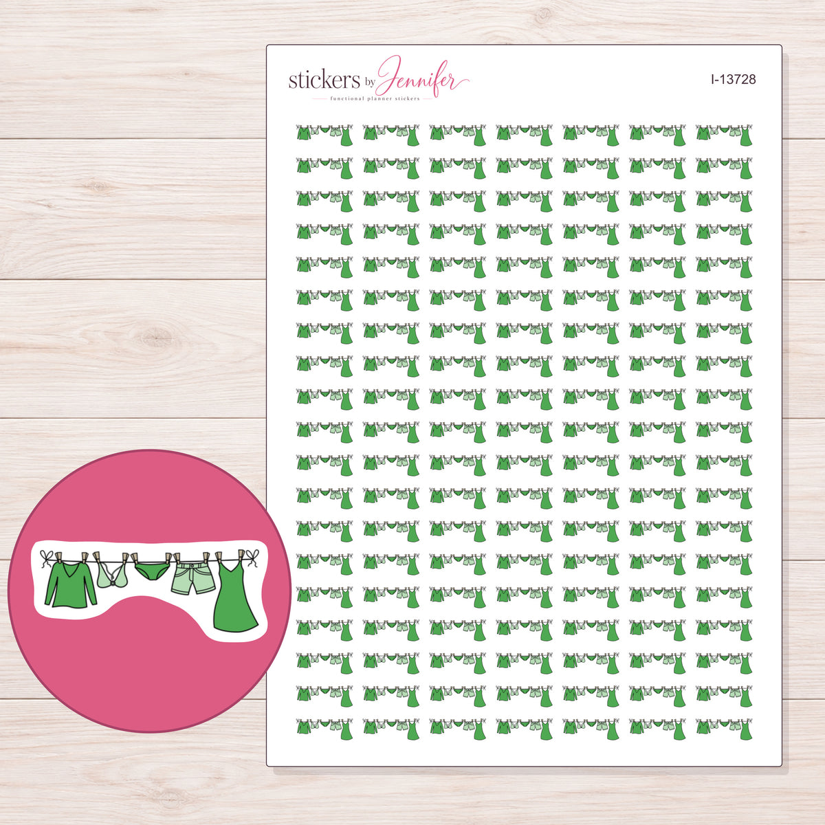 I-13728 planner sticker sheet with enlarged sticker detail