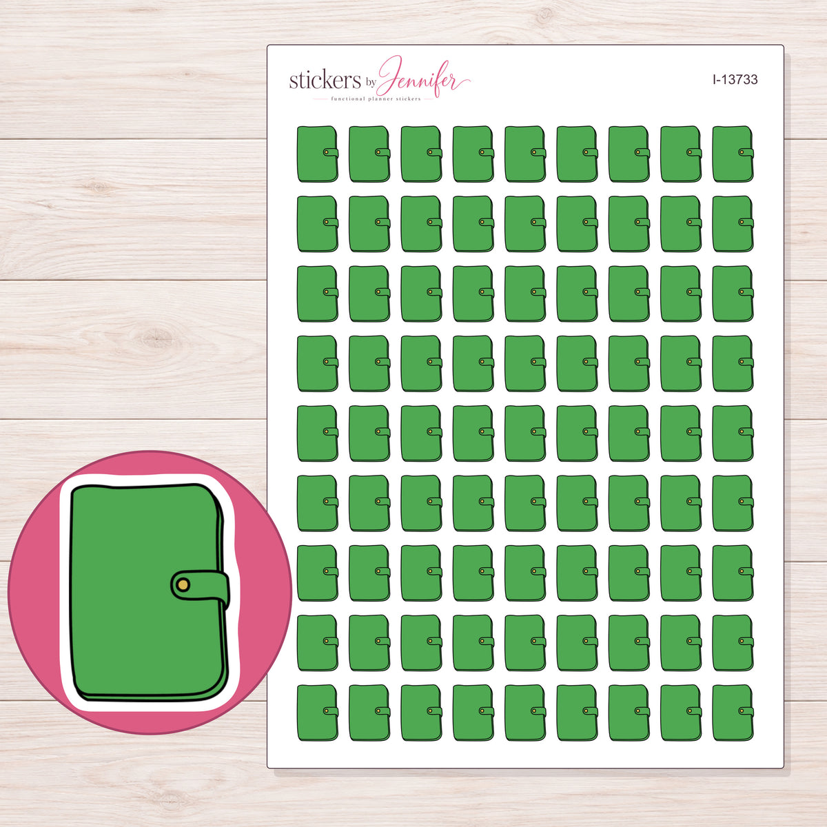 I-13733 planner sticker sheet with enlarged sticker detail