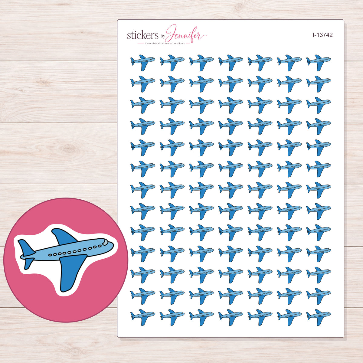 I-13742 planner sticker sheet with enlarged sticker detail