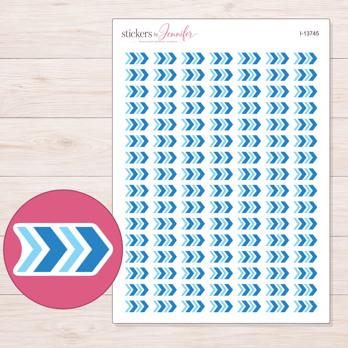 I-13745 planner sticker sheet with enlarged sticker detail