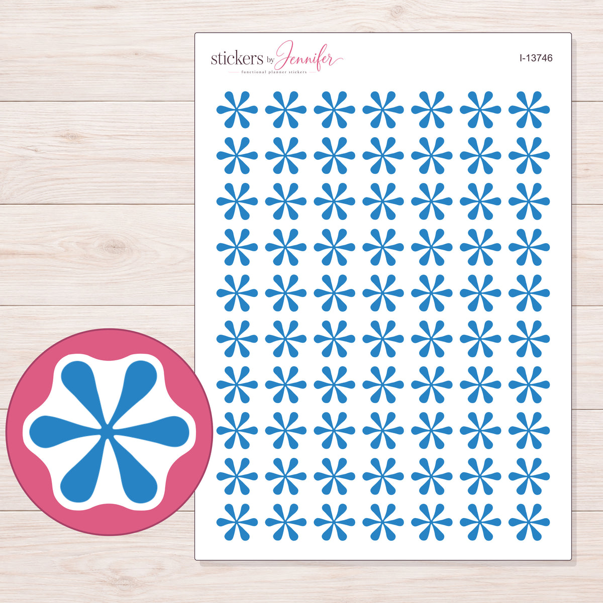 I-13746 planner sticker sheet with enlarged sticker detail