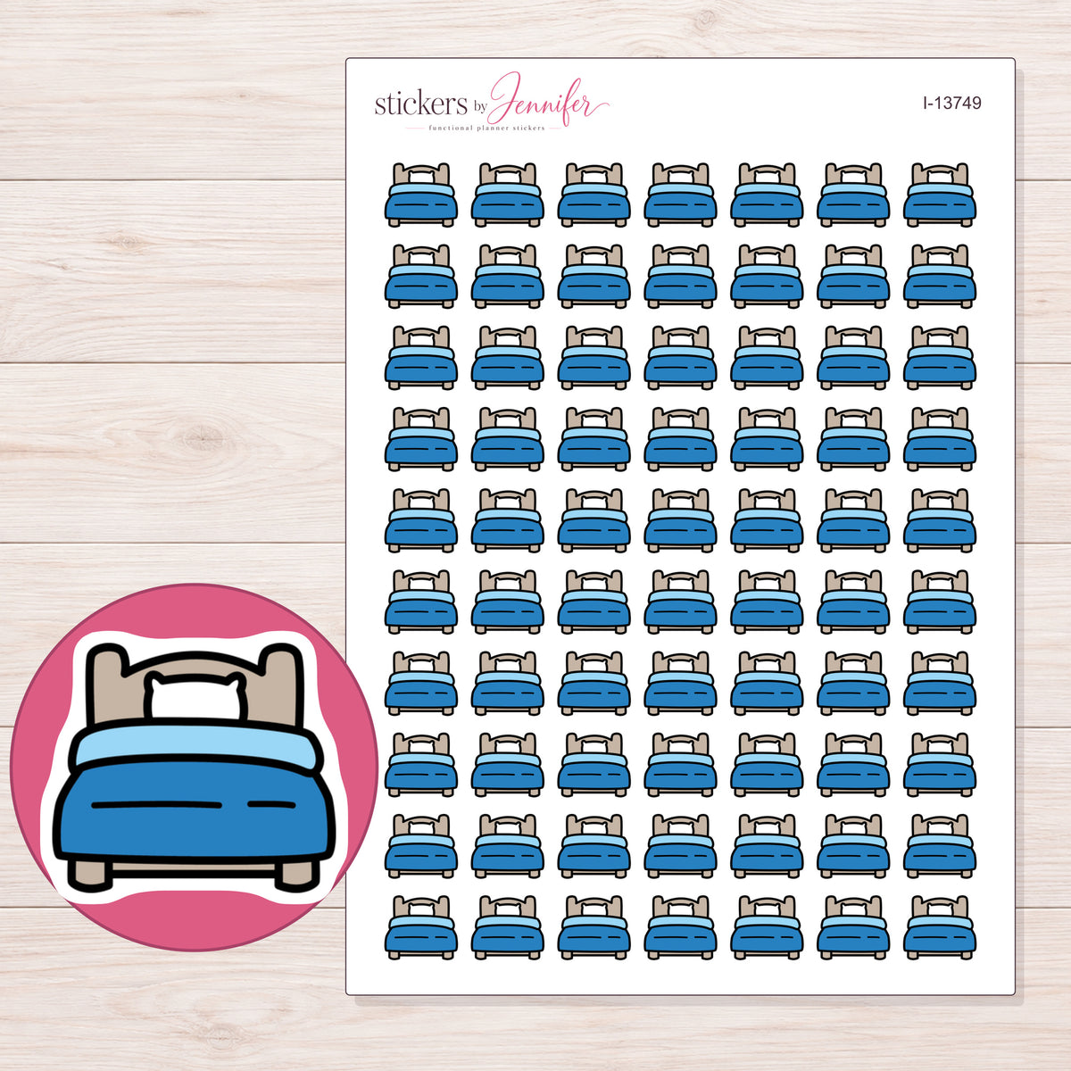 I-13749 planner sticker sheet with enlarged sticker detail