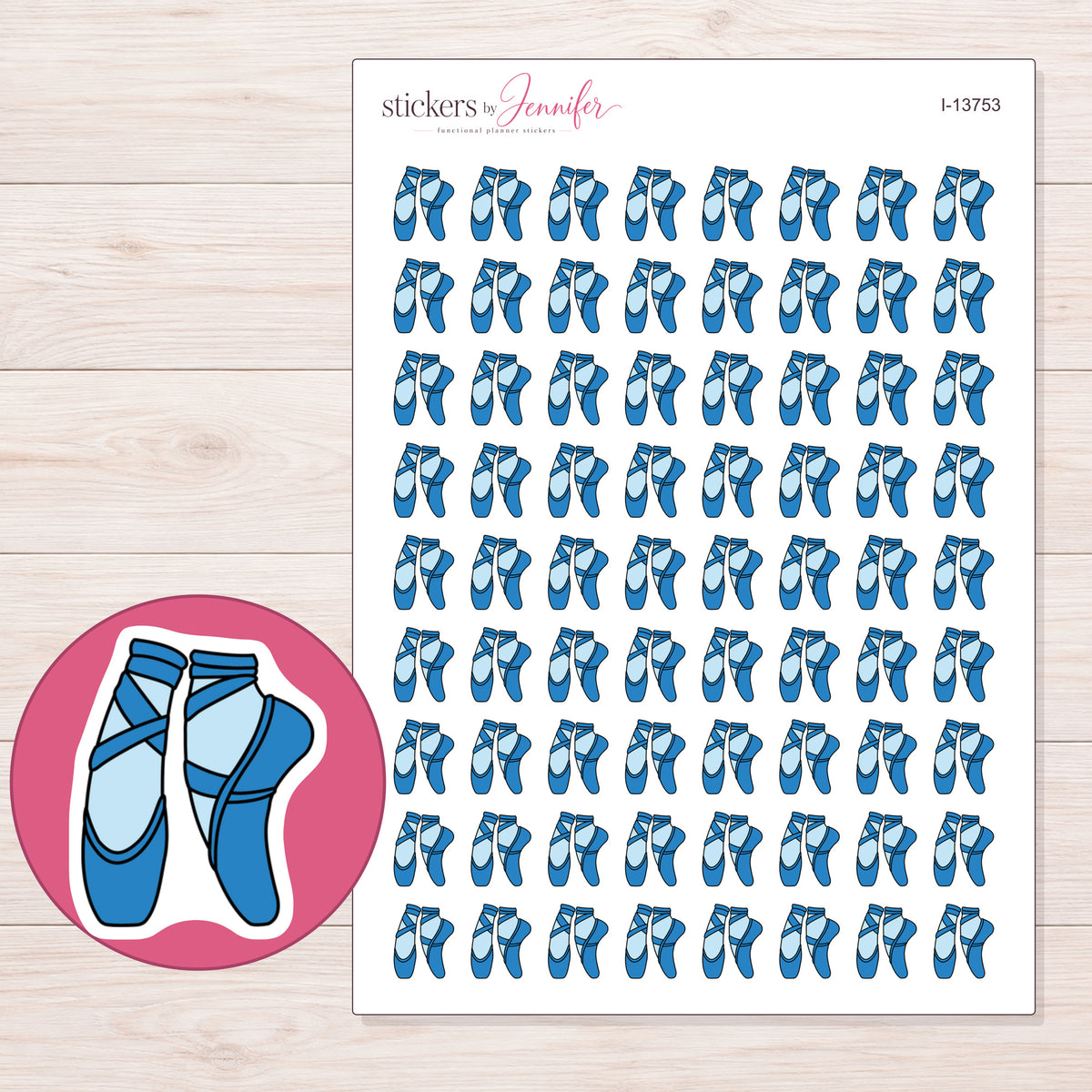 I-13753 planner sticker sheet with enlarged sticker detail