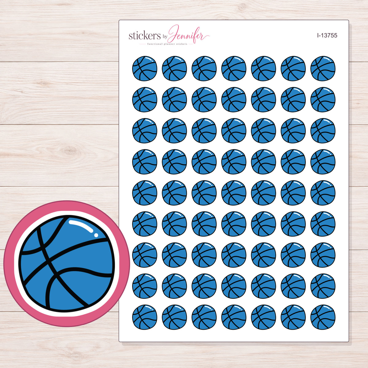 I-13755 planner sticker sheet with enlarged sticker detail
