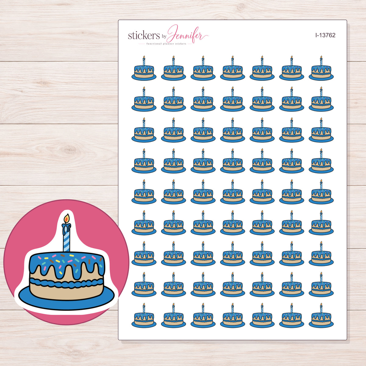 I-13762 planner sticker sheet with enlarged sticker detail