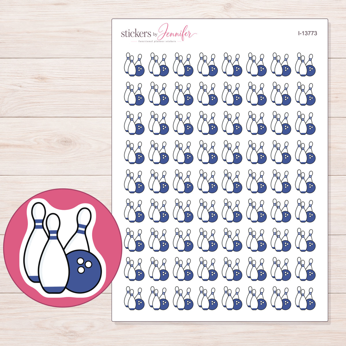 I-13773 planner sticker sheet with enlarged sticker detail