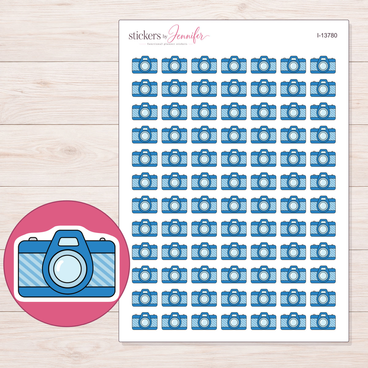 I-13780 planner sticker sheet with enlarged sticker detail