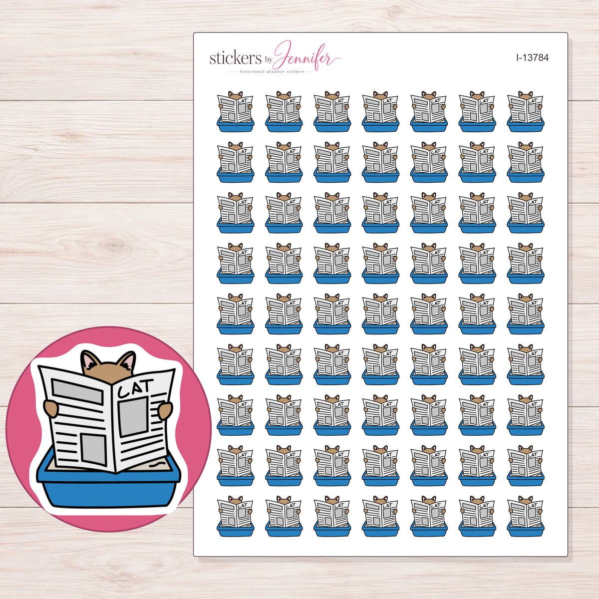 I-13784 planner sticker sheet with enlarged sticker detail