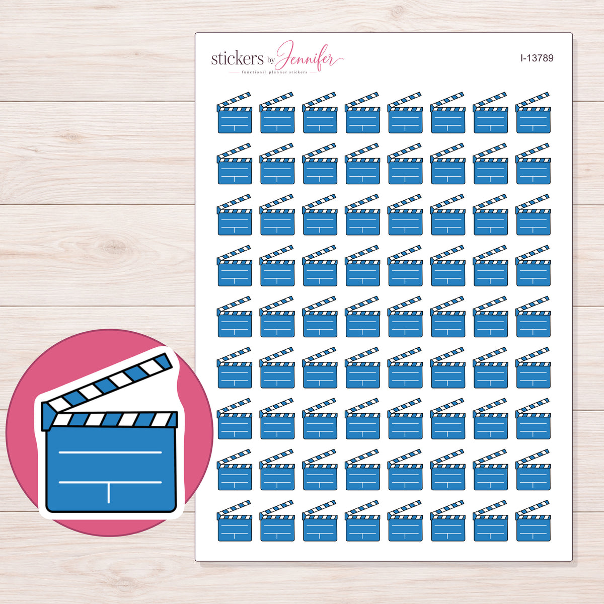 I-13789 planner sticker sheet with enlarged sticker detail
