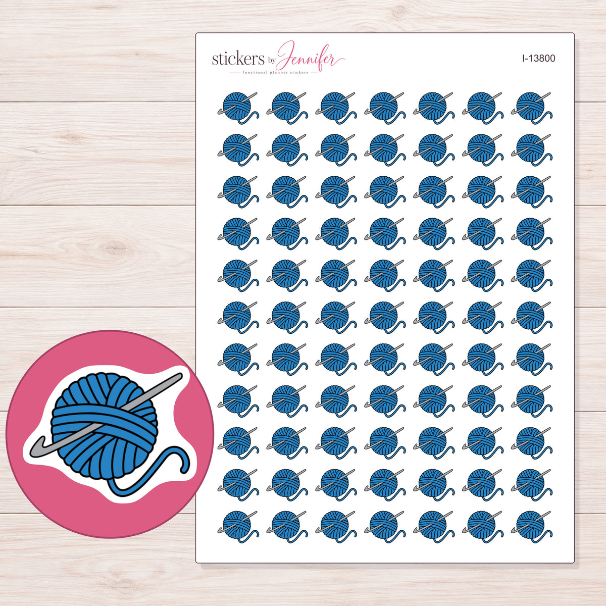 I-13800 planner sticker sheet with enlarged sticker detail