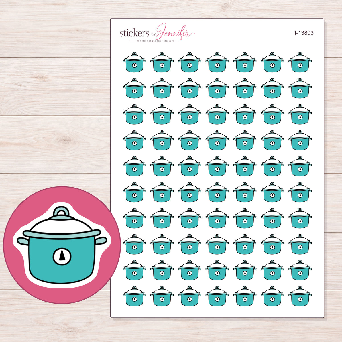 I-13803 planner sticker sheet with enlarged sticker detail